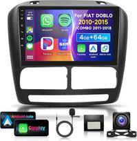 4G 64G VECHTEL 9 colių "Bluetooth" automobilinis radijas "Fiat Doblo 2010-2015/Combo 2011-2018 Carplay Android Car, DSP EQ, 1280 x 720, WiFi GPS Navi, Mirror Link, RDS/FM radijas 2 DIN su AHD galinio vaizdo kamera