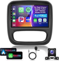 4G ir 64G 9 colių automobilinis radijas "Opel Vivaro B" / "Renault Trafic" / "Fiat Talento" / "Nissan NV300" su "Carplay" "Android" belaidžiu automobiliu, 1280 x 720, "Bluetooth" RDS / FM radijas, "WiFi Navi" /HD atbulinės eigos kamera