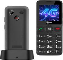 4G mobilusis telefonas senjorams be sutarties - didelis 2,2 colio spalvotas ekranas, dideli mygtukai ir SOS mygtukas | USB-C įkrovimo stotelė, FM radijas, 1400 mAh baterija | Lengvas valdymas senjorams