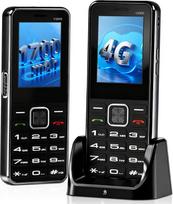 4G mobilusis telefonas senjorams be sutarties su dideliais mygtukais, pensininkų mobilusis telefonas su įkrovimo stotele, 1700 mAh baterija, SOS pagalbos iškvietimo mygtukas, žibintuvėlis, USB-C, dvi SIM kortelės, daugiakalbis, patogus naudoti senjorams