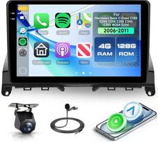 4G+128G 9" Android Autoradio für Mercedes Benz C Class W204 S204 2006-2011 Wireless Carplay Stereo Auto mit Android Auto Navi GPS Mirror Link Bluetooth FM/RDS/EQ WiFi Lenkradsteuerung Rückfahrkamera