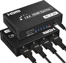 4K HDMI skirstytuvas 1 in 4 Out, garso ir vaizdo HDMI skirstytuvas su maitinimo šaltiniu vienu metu 4 monitoriams, 30 m ilgio stabilus perdavimas