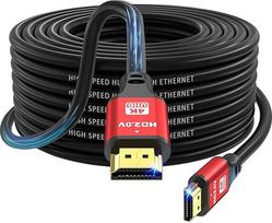 4K HDMI kabelis 20M didelės spartos HDMI 2.0 kabelis 4K@60Hz 18Gbps Ultra HD Ethernet Garso grįžtamasis vaizdo įrašas 4K 1080P 3D Arc HDR Suderinamas su Xbox PS5 PS4 HDTV Nešiojamasis kompiuteris ir t. t. (raudonas)