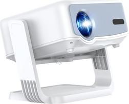 4K mini vaizdo kamera Netflix Kompatibel Heimkino-Projektor Full HD 1080p Android 13 360° Drehbarer Elektrischer Fokus & Auto Keystone Korrektur WiFi 2.4G/5G Bluetooth 5.2 Outdoor für PC TV Sticks Weiß