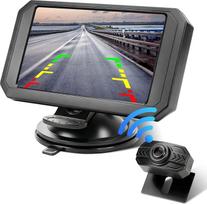5 colių 1080P atbulinės eigos kamera su monitoriumi Atbulinės eigos kamera Belaidė parkavimo pagalbos galinė kamera su monitoriumi ir cigarečių žiebtuvėlio jungikliu automobiliui, sunkvežimiui, furgonui, visureigiui, atspari vandeniui IP69