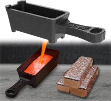 50oz ketaus luitų liejimo forma su rankena - liejimo forma, skirta tauriesiems metalams, tokiems kaip auksas, sidabras, varis, aliuminis, žalvaris, lydyti ir lieti