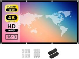 60 colių 16:9 HD projekcinis ekranas Vidinis lauko nešiojamasis sulankstomas ekranas Projektoriaus ekranas namų kino teatrui Dvipusis projekcinis ekranas - sustiprinta minkšta užuolaida