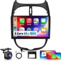 6G+128G 8 branduolių belaidis "Carplay" Android automobilinis radijas 2 DIN Peugeot 206 206CC 206SW 2000-2016 Citroen C2 2002-2010 9 colių automobilinis radijas su Android automobiline navigacija GPS WiFi Bluetooth FM/RDS DSP atbuline eiga