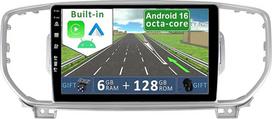 6GB + 128GB Android 14 automobilinis radijas KIA Sportage KX5 2016-2018-[Integruotas CarPlay/Android Car/DSP/GPS]-9 colių IPS jutiklinis ekranas CAM+MIC-DAB/Mirror Link/Bluetooth 5.0/AHD/360 kamera