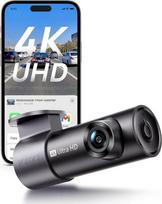 70mai M310 Plus 4K priekinė automobilio priekinė vaizdo kamera, 2160P mini prietaisų kameros su 360° pasukimo kampu, "WiFi" ir G jutikliu, "Super Night Vision" ir WDR, F1.55 diafragma, 24 val. parkavimo stebėjimas, įrašymas kilpa, maks. 256GB