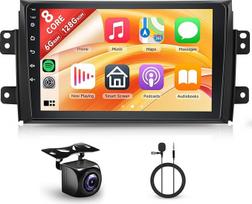 8 branduolių 6+128G Android automobilinis radijas Suzuki SX4 2006-2013/Fiat Sedici 2005-2014 Belaidis Carplay 9 colių su Android Car Mirror Link Bluetooth FM/RDS/EQ/DSP WiFi GPS vairo valdymas atbuline eiga