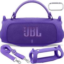 Aenllosi JBL Charge 6 "Bluetooth" garsiakalbiui skirtas silikoninis dėklas, nešiojimo krepšys su peties dirželiu ir karabino kabliuku, tik dėklas, garsiakalbis neįtrauktas (violetinis)