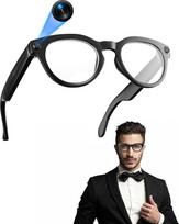AI Smart Brille mit Kamera, 1080P Videoaufnahme, 8MP Fotos, Echtzeitübersetzung, Sprachassistent, Open-Ear Bluetooth Audio, Vlogging und Reisen