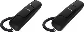ALCATEL T06 - Įprastas šventinis telefonas - Itin kompaktiškas dizainas - Wandmontage - Wahlwiederholungstaste - Klingeltonlautstärkeregler- Schwarz (Packung mit 2)