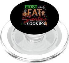 Am wahrscheinlichsten Essen Weihnachtsmann-Kekse Weihnachten Familie Humor PopSockets PopGrip für MagSafe