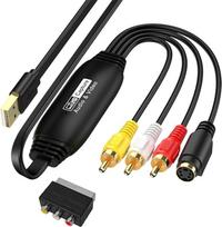 AMANKA VHS į skaitmeninį keitiklį, USB vaizdo sąsajos kortelė, RCA AV į USB garso ir vaizdo įrašo perkėlimo įrenginys, vaizdo kasečių skaitmeninimas kompiuteriui, DV fotoaparatui, DSLR, DVD, suderinamas su "Windows" ir "Mac OS