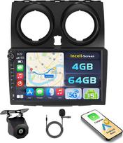 Android 15 4+64GB Autoradio für Nissan Qashqai J10 2006-2016 mit 9 Zoll Incell Touchscreen, Autoradio 2DIN mit Wireless Carplay Android Auto, FM/RDS Radio BT GPS WiFi Rückfahrkamera + MIC
