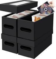 AOBOPLE CD laikymo dėžutės, 4 pakuotės CD dėklai CD dėklų laikiklis su dangčiu, talpinantis 30 kompaktinių diskų "Jewel Cases", 60 kompaktinių diskų "Slim Sleeves" ir 165 kompaktinių diskų CD dėkluose