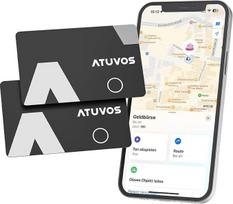 ATUVOS plona piniginės sekimo kortelė, "AirTag" išmanioji kortelė, suderinama su "Apple" programėle "Find My App" (tik "iOS", "Android" nepalaikoma), "Bluetooth" daiktų ieškiklis kelionių lagaminams, bagažui, krepšiams, 1,6 mm, 2 vnt.