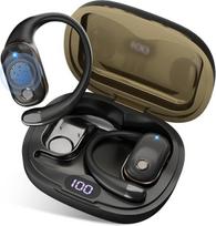 Atviros "Bluetooth" ausinės, "Bluetooth 6.0" belaidės sportinės ausinės su LED ekranu, IPX6 vandeniui atsparios sportinės ausinės, 30S atkūrimo laikas, "Hi-Fi" garsas, stabilus pritaikymas bėgimui ir važiavimui į darbą