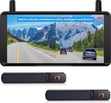 AUTO-VOX Dual Rückfahrkamera Kabellose Solar : 6" 16:9-HD ekranas, dvi antenos Starkes Signal, Split-Screen-Anzeige mit Ausgewogenen Doppelbildern Tinka lengviesiems automobiliams, visureigiams, lengviesiems automobiliams, keleiviams