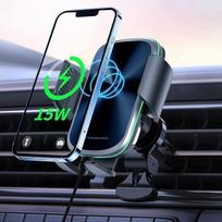 Automobilinis mobiliojo telefono laikiklis su įkrovimo funkcija Belaidis įkroviklis Qi įkroviklis Indukcinis įkrovimas 15 W, skirtas "iPhone" "Samsung" "Huawei" "Xiaomi LG" visiems 4,7-6,9 colių Qi palaikomiems telefonams