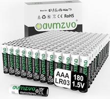 avmzvo Baterijos AAA LR03 Baterijų pakuotė 180 šarminių 1,5 V baterijų Patvarios, galingos, gali būti naudojamos žaislams, žadintuvams ir kitiems elektroniniams prietaisams
