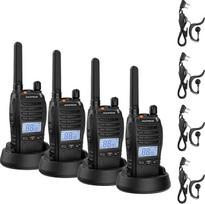BAOFENG BF-88ST Pro PMR446 Walkie Talkie, patobulinta įkraunama radijo stotelė su dideliu veikimo nuotoliu, LCD ekranu, VOX dvigubu laikrodžiu, staliniu USB įkrovikliu ir ausinėmis, 4 vnt.