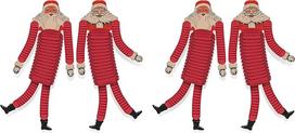 Beistle 20059 Vintage Santa Claus Tissue Paper Dancers 4 vnt. kalėdinių vakarėlių dekoracijos, popierius, raudona/kreminė/juoda
