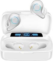 Belaidės "Bluetooth 5.0 In-Ear" ausinės su mikrofonu, 156 val. grojimo trukmė, USB-C LCD įkrovimo dėklas, belaidės stereofoninio garso IPX7 vandeniui atsparios ausinės, skirtos "iPhone", "Samsung", "Android