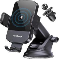 Belaidis automobilinis įkroviklis, CHGeek 15W greitas automatinis prispaudimo automobilinis įkroviklis Telefono laikiklis tinka iPhone 15 14 13 12 11 Pro Max, Samsung Galaxy S23 S22 S21 ir kt.