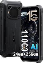 Blackview BV6200 Plus 24Go+256Go Nešiojamasis nešiojamasis telefonas 2025, "Android 14" mobilusis telefonas, 11000 mAh, 16 MP + 13 MP, 6,56 colių HD+ nešiojamasis išmanusis telefonas, dvigubas 4G LTE, GPS, NFC, OTG (juodos spalvos)