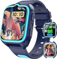 Blackview Smartwatch für Kinder, mit 1,75'' HD-Farb-Touchscreen, GPS, SOS Notruf, 4G Telefonanruf, Videoanrufe, Sprachchat, SMS, Schulmodus, Wecker, LED-Taschenlampe, Puzzlespiel, Kinderuhr, Blau