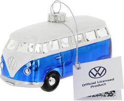 BRISA VW kolekcija - "Volkswagen T1 Bulli Bus" stiklinė kalėdinė dekoracija ir puošmena dovanų dėžutėje (1:40 mastelio, mėlyna)