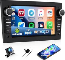 CAMECHO 2+64G Android 13 navigacijos automobilinis radijas Opel Corsa d Astra Antara Vectra Zafira Meriva Combo, 7 colių belaidis Carplay Bluetooth HD radijas su Android Car GPS WiFi FM/RDS EQ + Canbus galinio vaizdo kamera