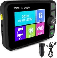 CAMECHO 2,4 colių LCD "Bluetooth" FM siųstuvas "Bluetooth" laisvų rankų įranga, automobilinis stereofoninis MP3 grotuvas, muzikos imtuvas, "Dab" radijo imtuvas automobiliui su TF kortele / AUX išvestimi / DAB antena