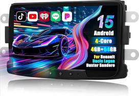 CAMECHO 4G + 64G Android 15 automobilinis radijas, skirtas Renault Dacia Dokker Logan Duster Sandero Lodgy su Navi Carplay Android Car, 8 colių dvigubas DIN ekranas Bluetooth 5.0 RDS/FM MirrorLink
