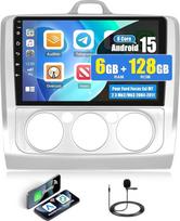 CAMECHO 6G + 128G "Android 15" automobilinis radijas "Ford Focus Mk2/Mk3 Exi MT 2 3 (2004-2011 m.) su "Android Car" navigacija "Carplay", "Octa Core", 9 colių ekranas, automobilinis radijas su "Bluetooth" RDS 32EQ DSP Mirror Link