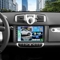 CAMECHO Android 15 Carplay Autoradio für Mercedes-Benz Smart Fortwo W451 2011-2015, 2G+64G NAV Android Auto, 2 DIN Stereo mit 9 Zoll Display, Bluetooth RDS/FM GPS Mirror Link EQ +Rückfahrkamera