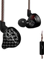 CCA KZ ZST spalvingos ausinės į ausis 1BA 1DD dvigubo vairuotojo laidinės HiFi ergonominės žaidimų ausinės su 2 kontaktų nuimamu kabeliu dainininkui, audiofilui, didžėjui, juodos spalvos su mikrofonu