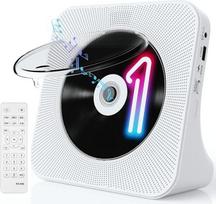 CD grotuvas Nešiojamasis "Bluetooth 5.0" CD grotuvas Nešiojamasis CD grotuvas su nuotolinio valdymo pulteliu HiFi garso garsiakalbis Dulkių dangtelis LED ekranas FM radijas, palaiko 3,5 mm AUX/USB/MP3, skirtas vaikams Dovanų namai
