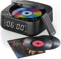 CD grotuvas Tragbar mit Wireless Charger für Telefon, MONODEAL Tragbarer CD Player Bluetooth und FM Radio Für Zuhause, Fernbedienung, Groß Display, Wecker, SleepTimer