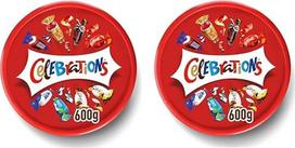 CELEBRATIONS XXL 2 x 600 g skardinė | Mini šokolado plytelės | Dovanų dėžutė | Maltesers, Galaxy, Snickers ir kt.