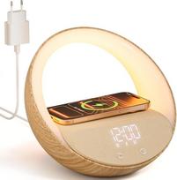 COLSUR belaidis įkroviklis su "Bluetooth" garsiakalbiu, FM radijas su USB belaidžiu įkrovikliu, 15 W indukcinė įkrovimo stotelė su šviesa, spalvotas naktinis šviestuvas, dovanos vyrams