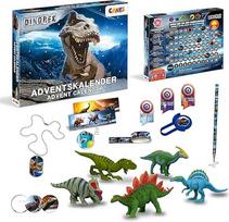 CRAZE Dinorex vaikų advento kalendorius, dinozaurų žaislų advento kalendorius, kalėdinis kalendorius su dinozaurų figūrėlėmis ir kanceliarinių reikmenų priedais