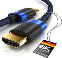 CSL - 8k / 4k HDMI kabelis 2.1/2.0-5 m - 8K @ 60Hz / 120Hz - 4K @ 240Hz - 48Gbit/s - 3D - itin didelės spartos su eternetu - TV Blu-ray PS5 Xbox X serijos jungiklis - juodas - 5 metrai