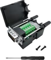 DB9 Breakout Board be lydmetalio adapteris, DB9 9 kontaktų vyriškas adapteris DB9-F-8A D-Sub vyriškas terminalo plokštės plastikinis dangtelis (DB9 vyriškas adapteris)