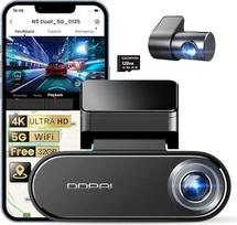 DDPAI N5 Dual Dash Cam Car Front Rear 4K + 1080P, nemokama 128GB kortelė + 32GB eMMC, super naktinis matymas, 5G WiFi GPS, 72h parkavimo stebėjimas, G jutiklis, kilpos įrašymas, programėlės valdymas