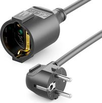 deleyCON 7,5m Stromkabel Verlängerungskabel Schutzkontakt Strom Kabel Netzkabel Verlängerung 16A 3680W Haushalt Büro Werkstatt Multimedia Schwarz