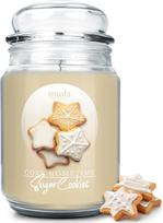 Didelė kvapioji žvakė stiklinėje "Cukriniai sausainiai", 625 ml - žvakė, saldus šiltas sausainių aromatas, sausainių kvapas, degimo laikas iki 140 valandų, veganiška sojų vaško žvakė, puiki dovanų idėja